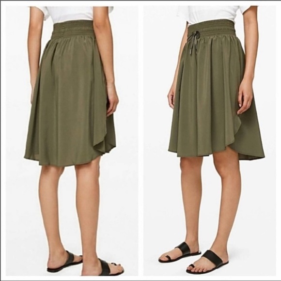 lululemon athletica Dresses & Skirts - Lululemon the everyday skirt Olive green 10